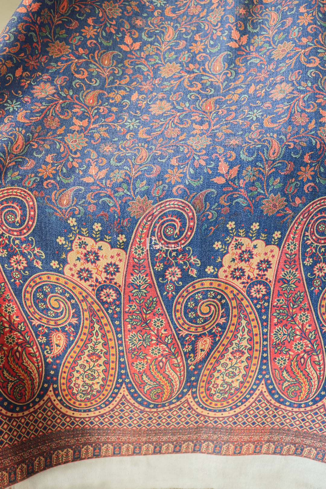 Pashtush India Womens Shawls Pashtush women Fine Wool stole, Printed Paisley design, Multicolour