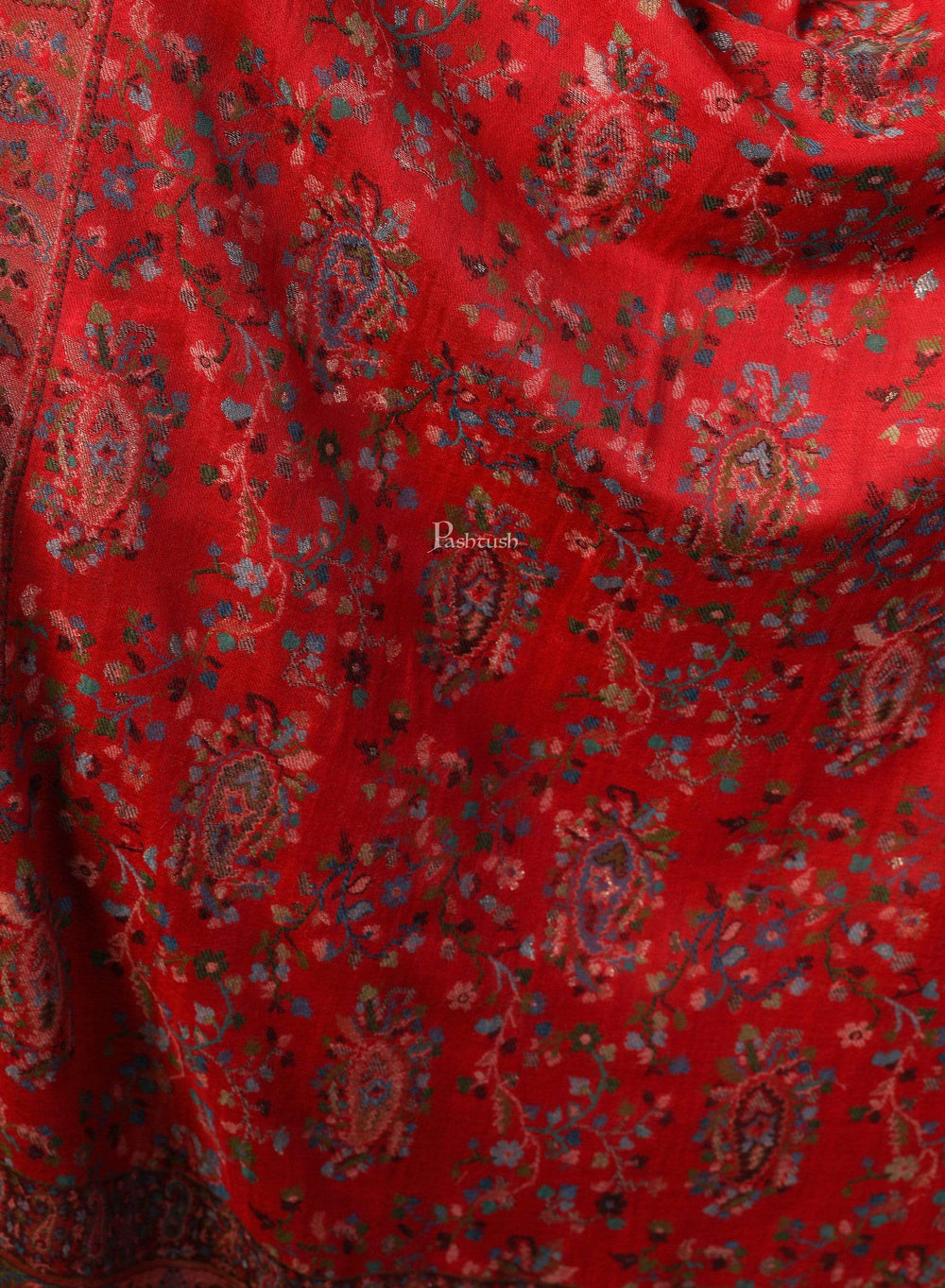 Pashtush India 70x200 Pashtush Women Multi-coloured Pure Wool Woven Design Kaani Stole