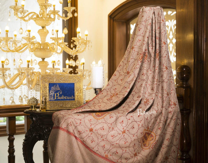 Pashtush India Shawl Pashtush Women’s 100% hand embroidered Heavy Jaal Shawl in Pure Wool (certified)