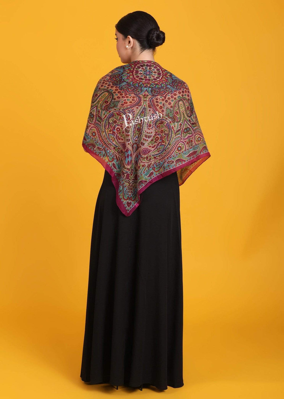Pashtush India Scarf Pashtush Women's 100% Pure Silk, Printed Scarf, Ultra Soft and Smooth