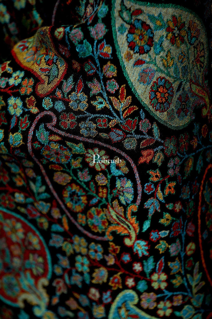 Pashtush India 70x200 Pashtush Women's Antique Scarf, Extra soft Bamboo, Peacock Green