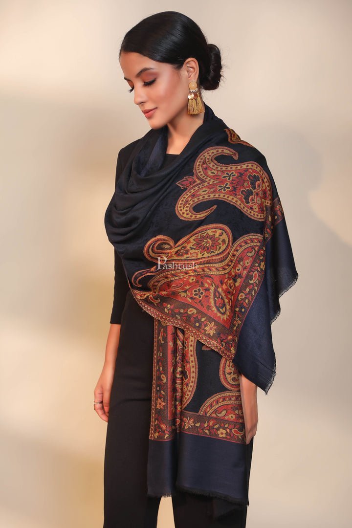 Pashtush India Womens Stoles and Scarves Scarf Pashtush Women's Antique Scarf, Extra Soft Bamboo Stole