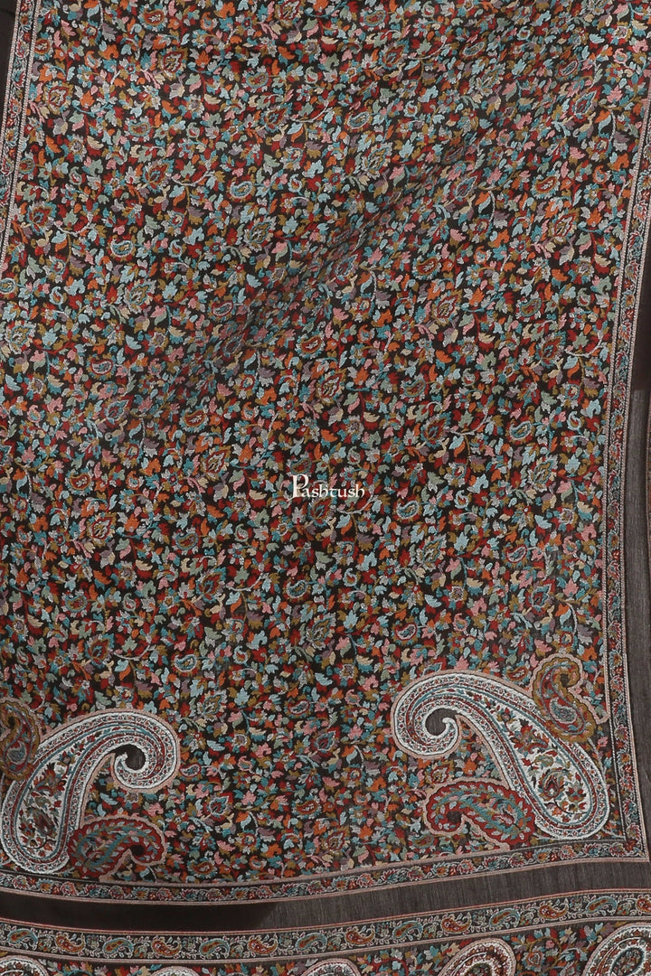 Pashtush India Womens Stoles and Scarves Scarf Pashtush Women'S Antique Scarf, Extra Soft Bamboo Stole, Black