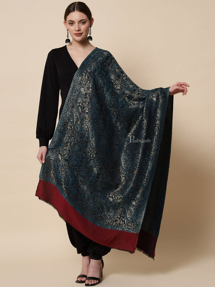 Pashtush India Womens Stoles and Scarves Scarf Pashtush Women's Antique Scarf, Extra Soft Reversible Bamboo Stole