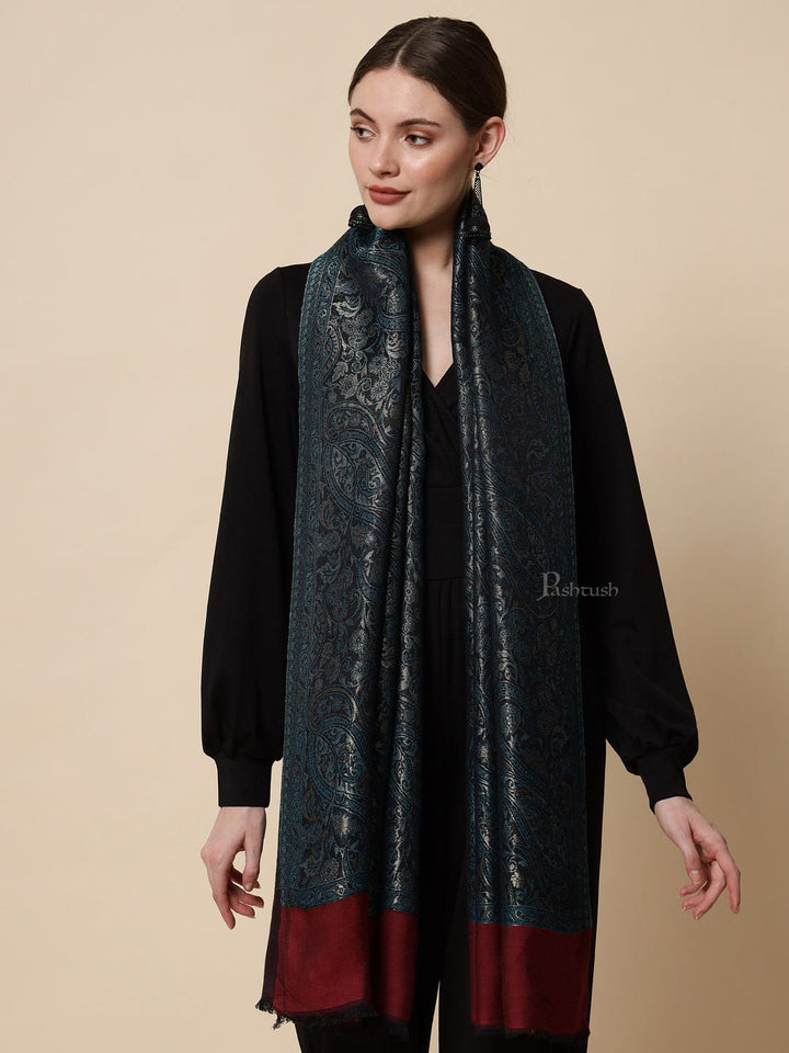 Pashtush India Womens Stoles and Scarves Scarf Pashtush Women's Antique Scarf, Extra Soft Reversible Bamboo Stole