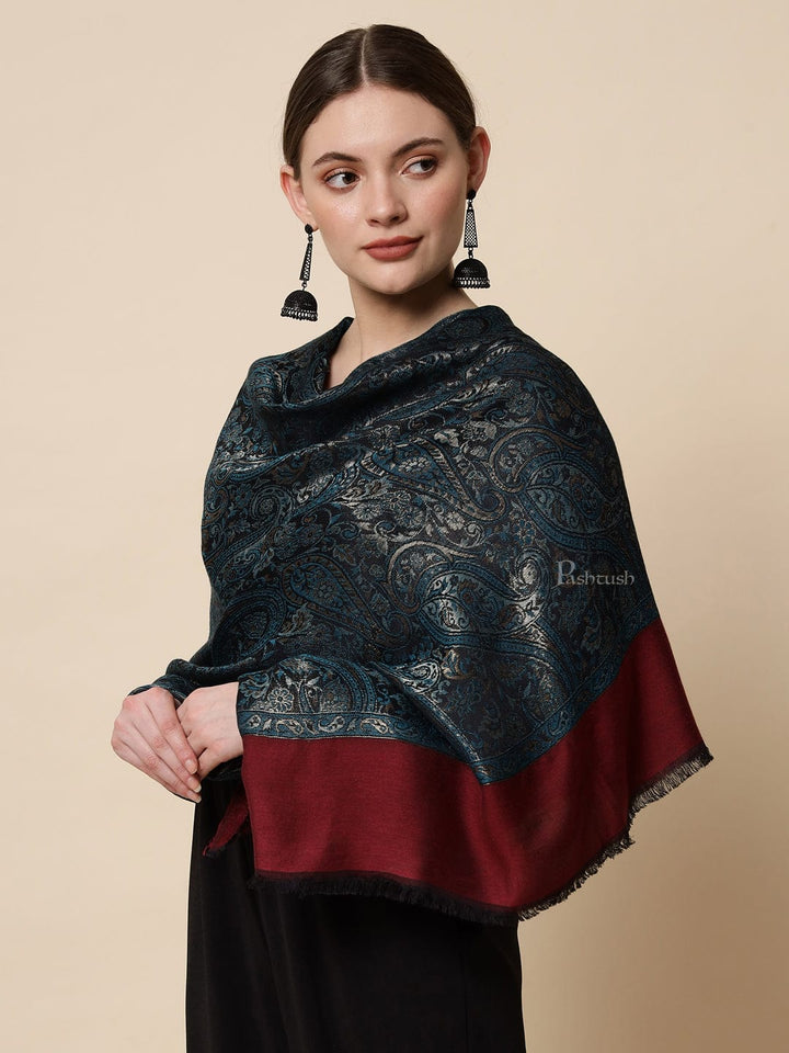 Pashtush India Womens Stoles and Scarves Scarf Pashtush Women's Antique Scarf, Extra Soft Reversible Bamboo Stole