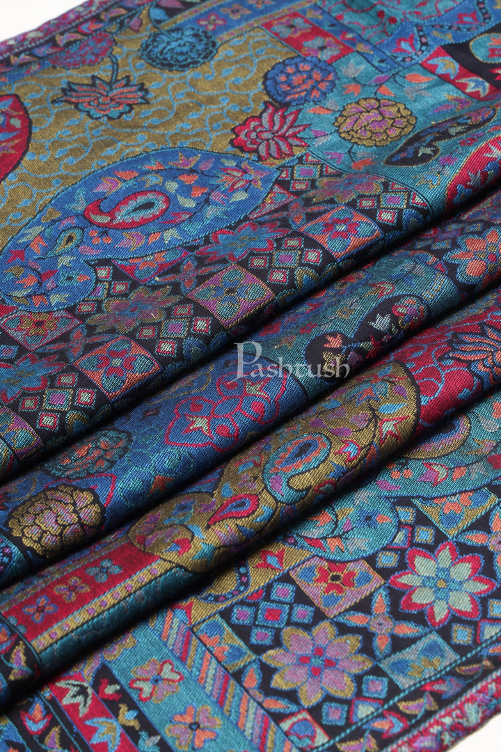 Pashtush India Womens Stoles and Scarves Scarf Pashtush Women's Ethnic Design, Soft Bamboo Scarf, Stoles, Wraps, Black