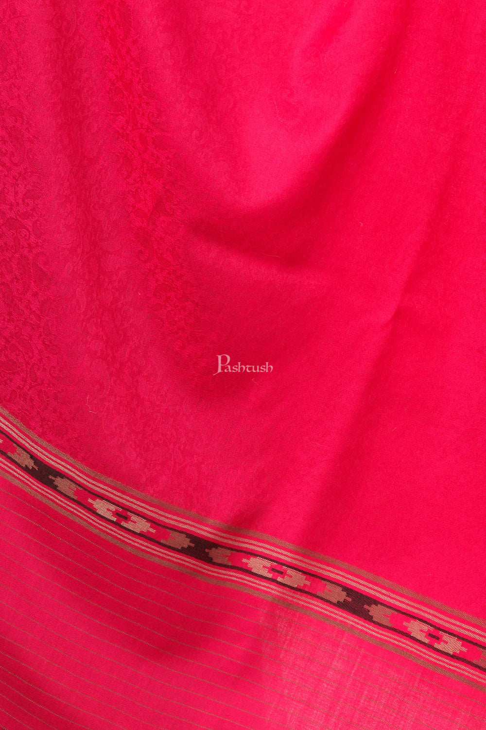 Pashtush India Womens Shawls Pashtush Women'S Fine Wool Shawl, Soft And Warm, Aztec Design, Jacquard Weave - Pink