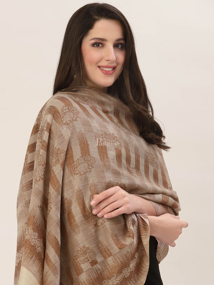 Pashtush India Womens Shawls Pashtush Women's Fine Wool Stole, Ikkat Design