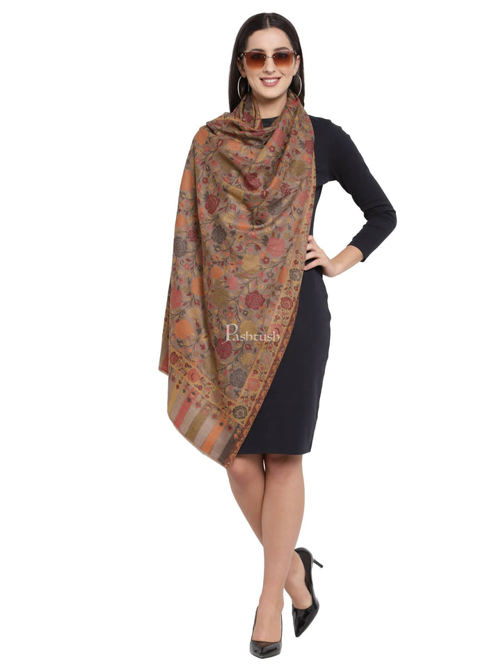Pashtush India Womens Stoles and Scarves Scarf Pashtush Women'S Jacquard Ethnic Light Weight Floral Stole , Multi-Coloured