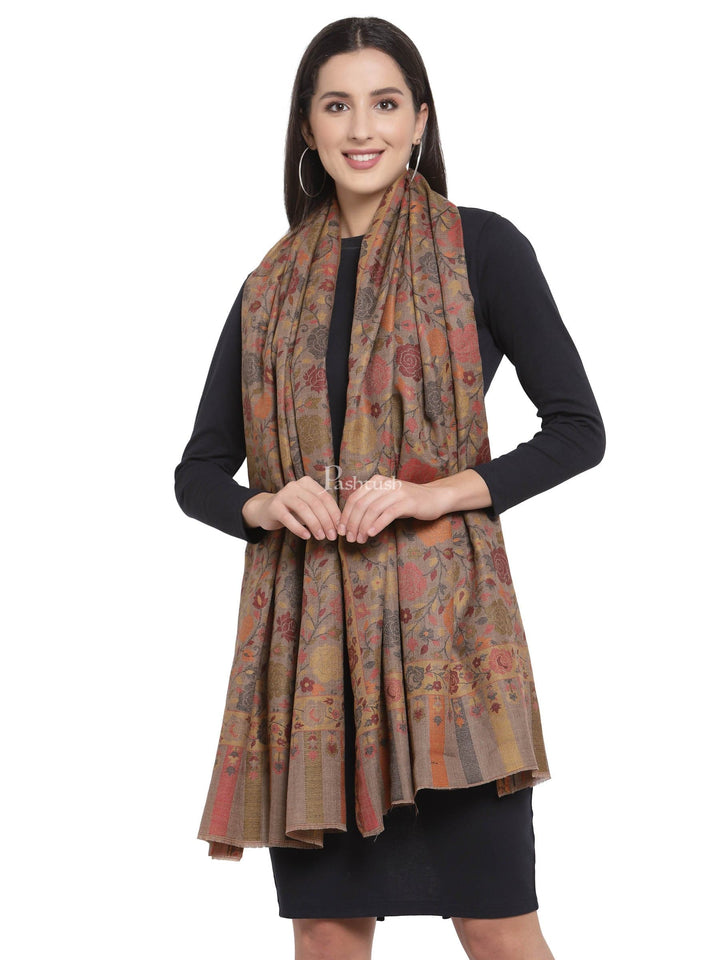 Pashtush India Womens Stoles and Scarves Scarf Pashtush Women'S Jacquard Ethnic Light Weight Floral Stole , Multi-Coloured
