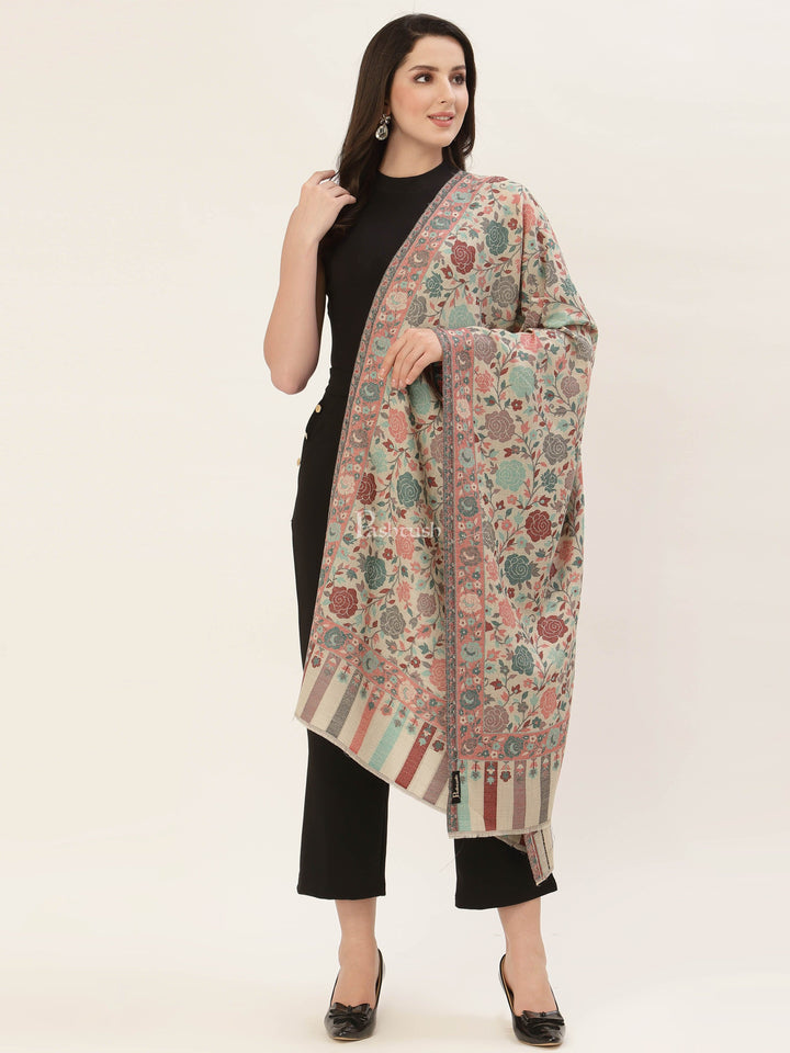 Pashtush India Womens Stoles and Scarves Scarf Pashtush Women's Jacquard Ethnic Light Weight Floral Stole , Multicolour