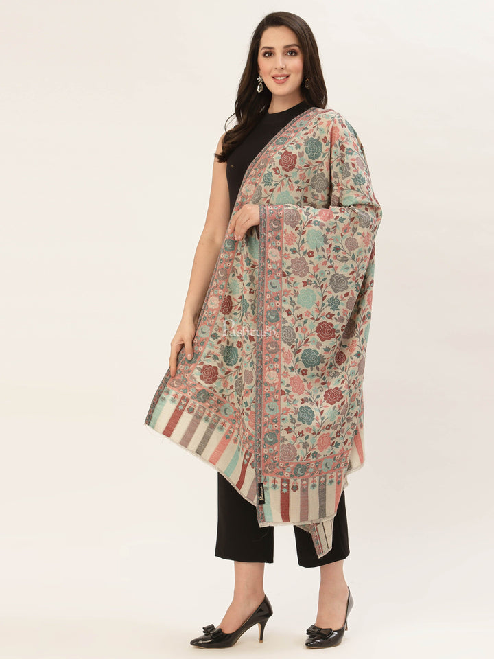 Pashtush India Womens Stoles and Scarves Scarf Pashtush Women's Jacquard Ethnic Light Weight Floral Stole , Multicolour
