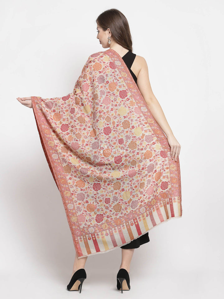 Pashtush India Womens Stoles and Scarves Scarf Pashtush Women's Jacquard Ethnic Light Weight Floral Stole, Multicolour