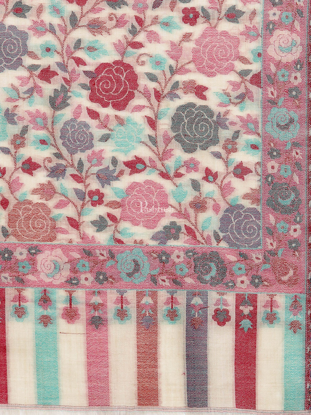 Pashtush India Womens Stoles and Scarves Scarf Pashtush Women's Jacquard Ethnic Light Weight Floral Stole, Multicolour