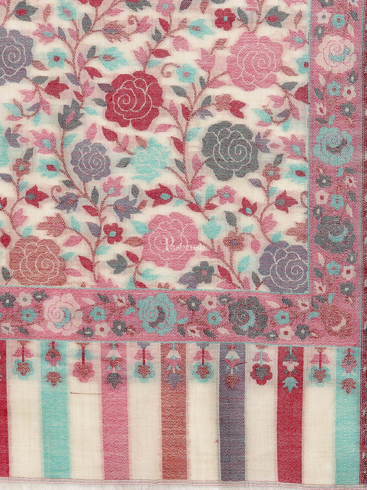 Pashtush India Womens Stoles and Scarves Scarf Pashtush Women's Jacquard Ethnic Light Weight Floral Stole, Multicolour