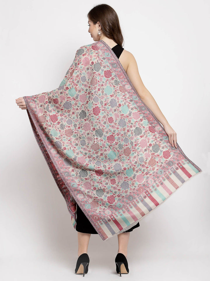 Pashtush India Womens Stoles and Scarves Scarf Pashtush Women's Jacquard Ethnic Light Weight Floral Stole, Multicolour