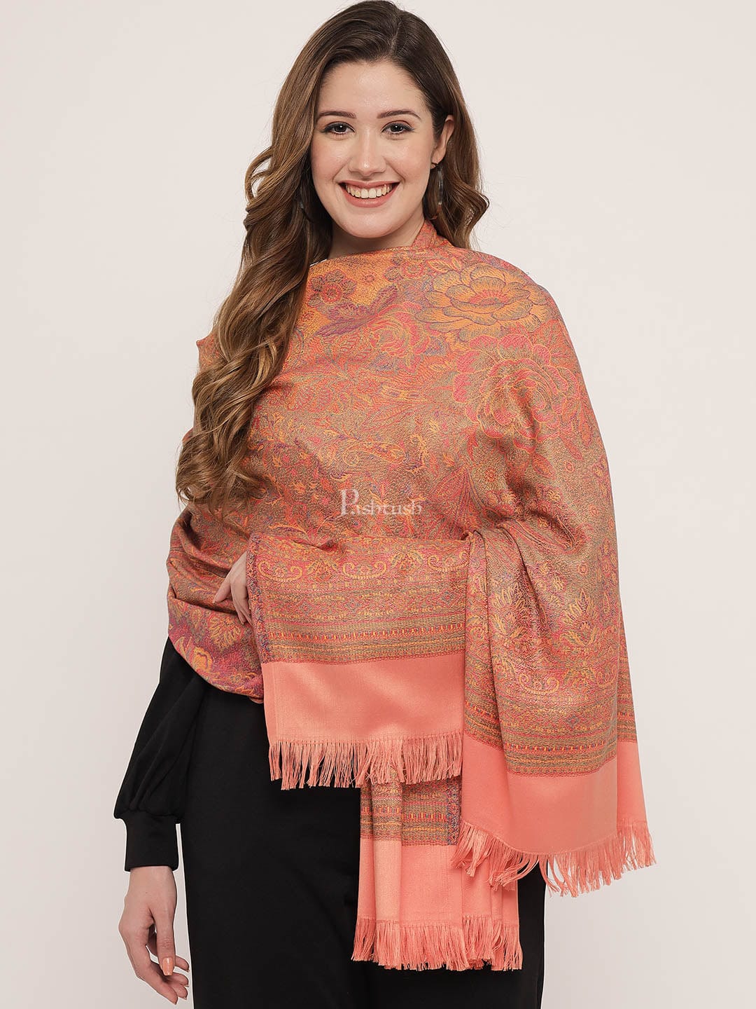 Pashtush India Womens Shawls Pashtush Women'S Jamawar Shawl
