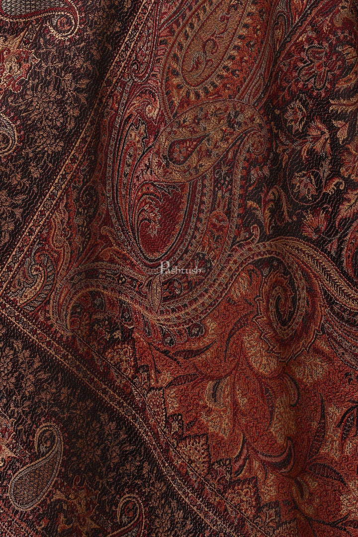 Pashtush India Womens Shawls Pashtush Women'S Jamawar Shawl, Faux Pashmina, Black