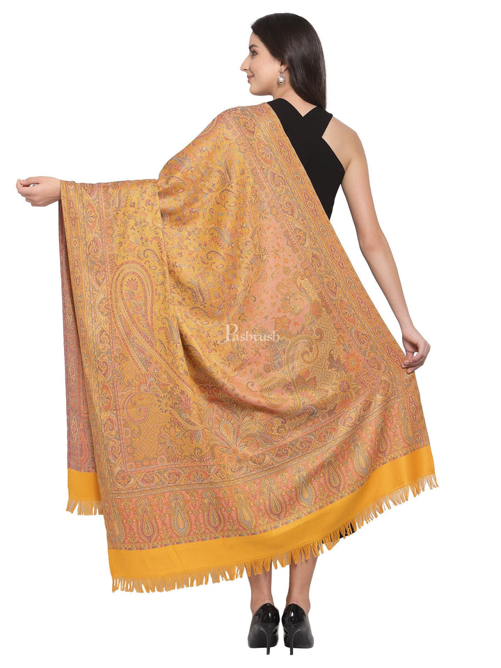 Pashtush India Womens Shawls Pashtush Women'S Jamawar Shawl, Mustard