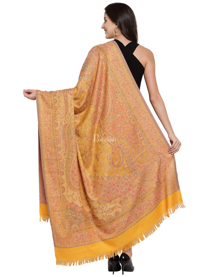 Pashtush India Womens Shawls Pashtush Women'S Jamawar Shawl, Mustard