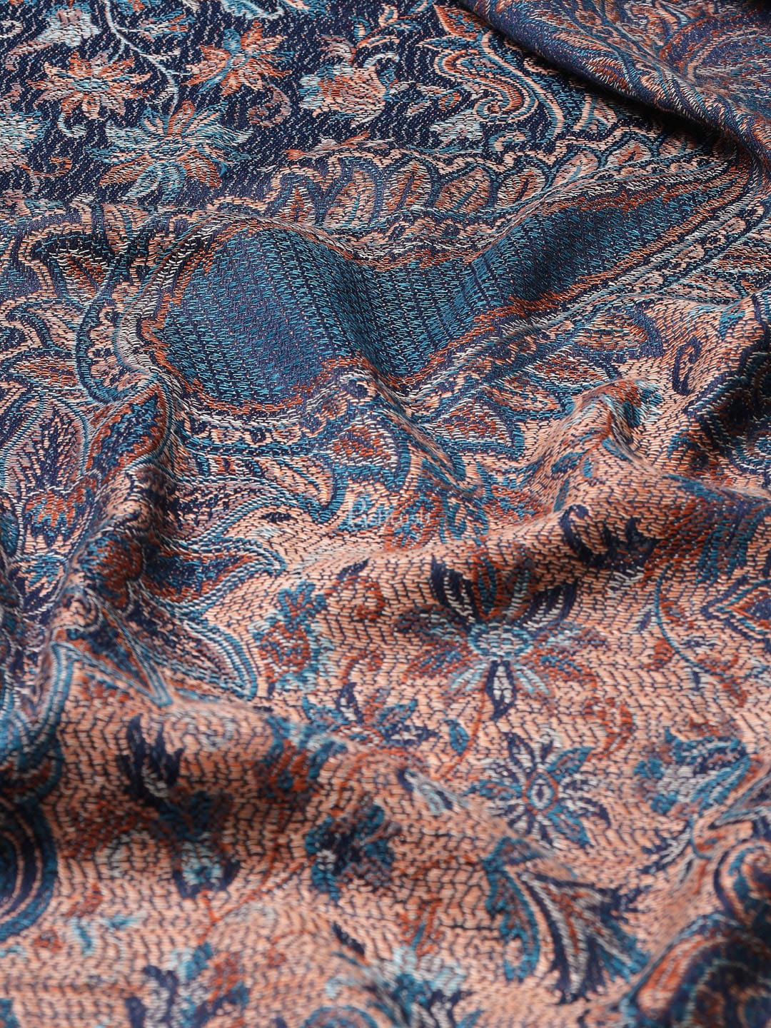 Pashtush India Womens Shawls Pashtush Women'S Jamawar Shawl, Navy Blue