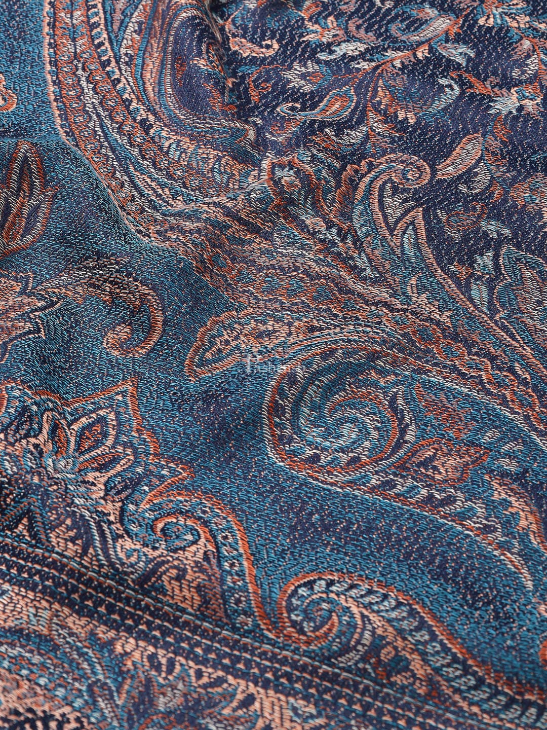 Pashtush India Womens Shawls Pashtush Women'S Jamawar Shawl, Navy Blue