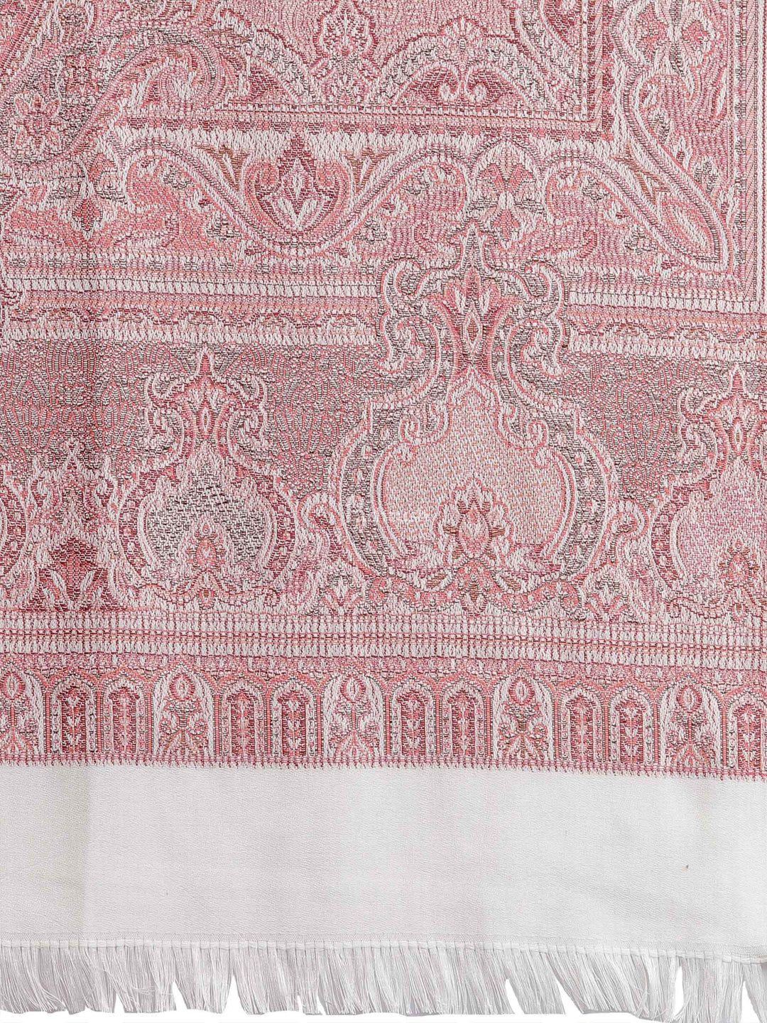 Pashtush India Womens Shawls Pashtush Women'S Jamawar Shawl, Salmon - Ivory