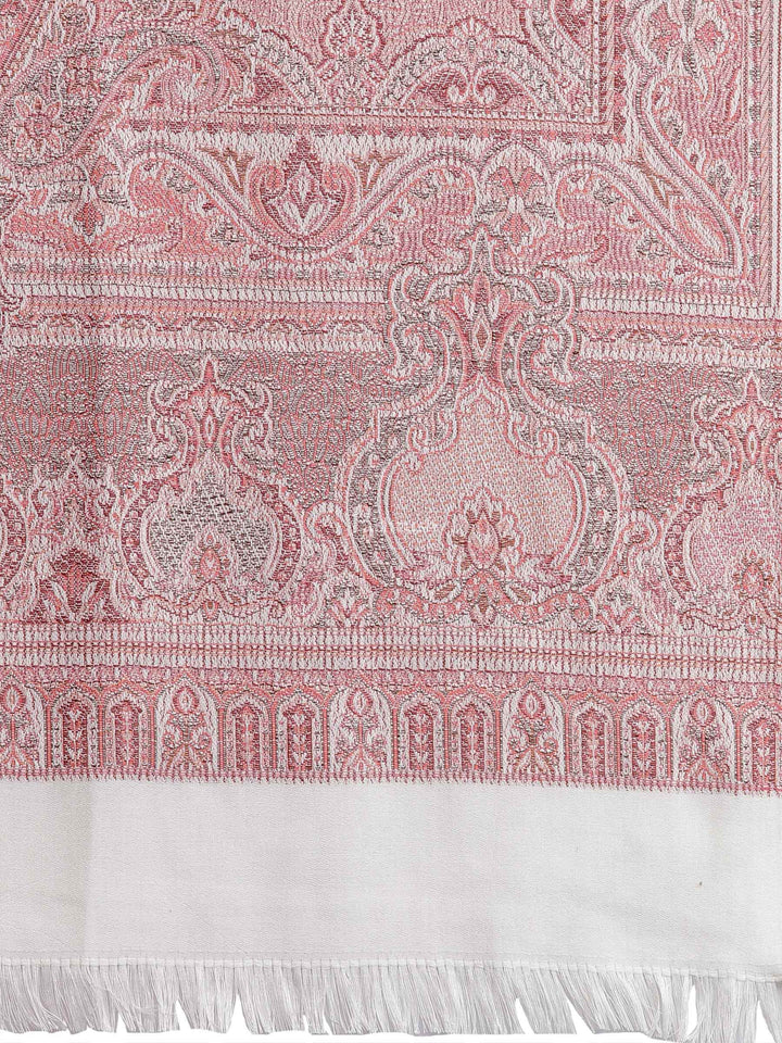 Pashtush India Womens Shawls Pashtush Women'S Jamawar Shawl, Salmon - Ivory