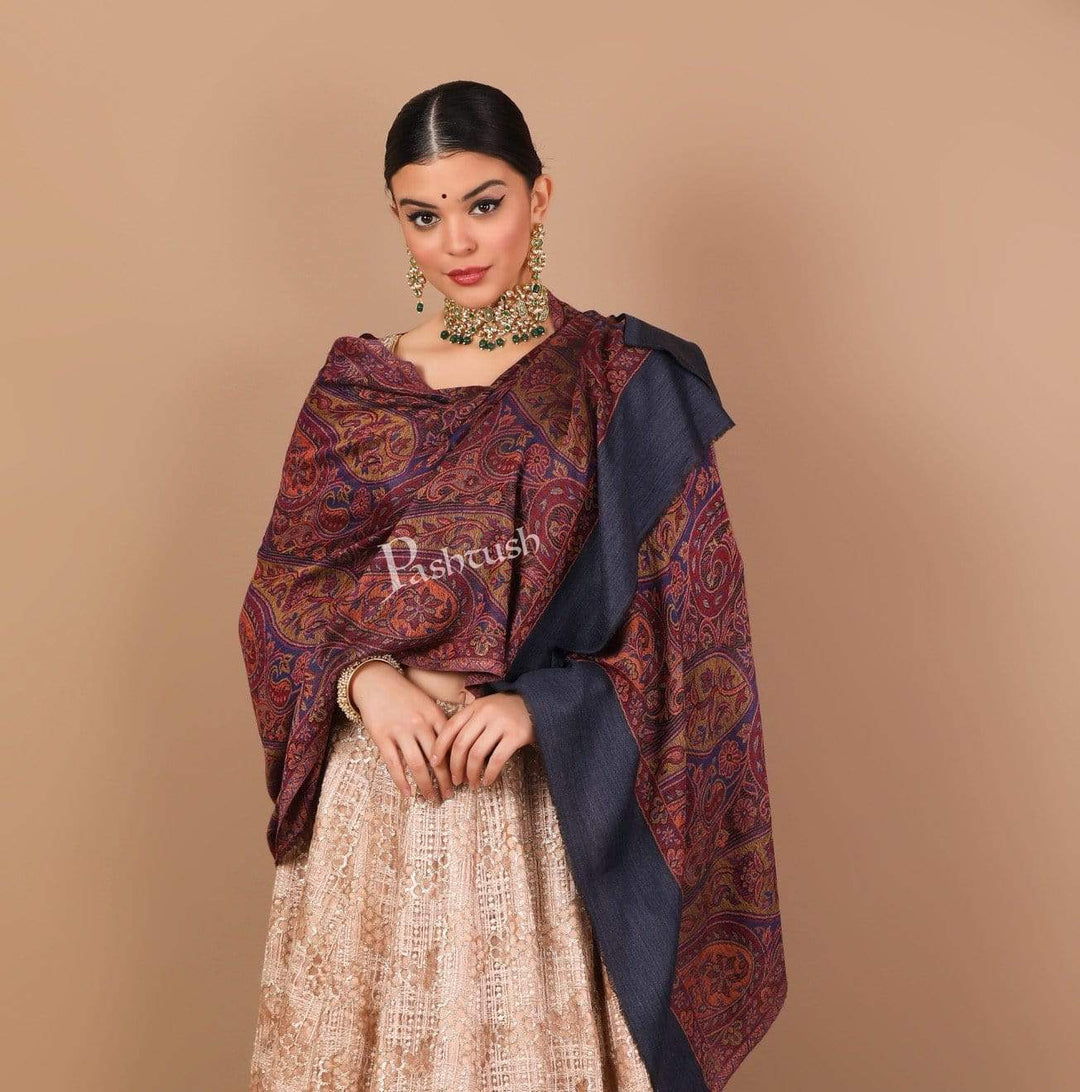 Pashtush Shawl Store Stole Pashtush Women's Kaani Design, Soft Bamboo Scarf, Casual Stoles - Multicolored