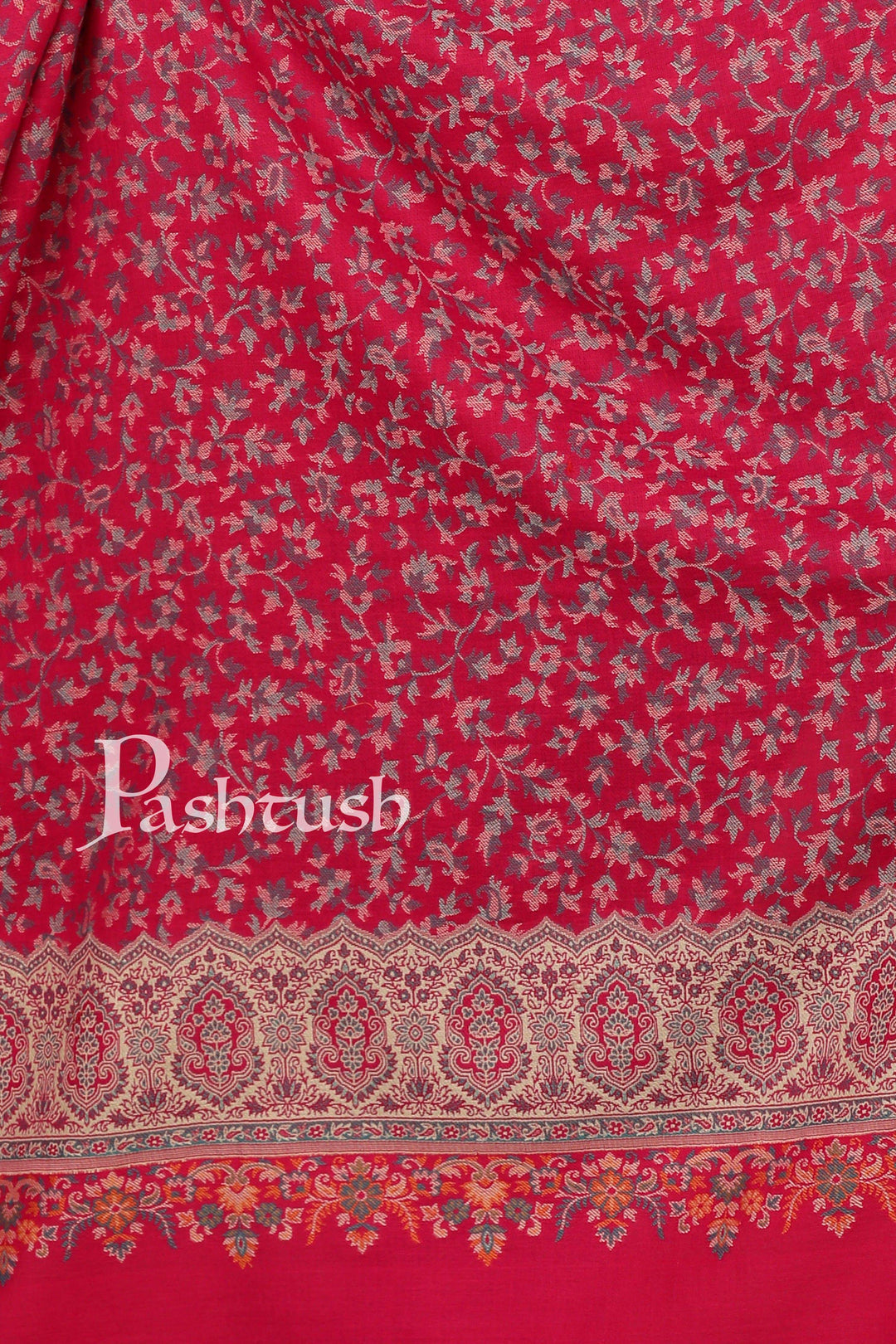 Pashtush India Shawl Pashtush Women's Kashmiri Jamawar Shawl, Pink