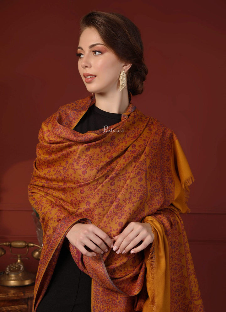 Pashtush India 100x200 Pashtush Women's Kashmiri Shawl, Faux Pashmina Design
