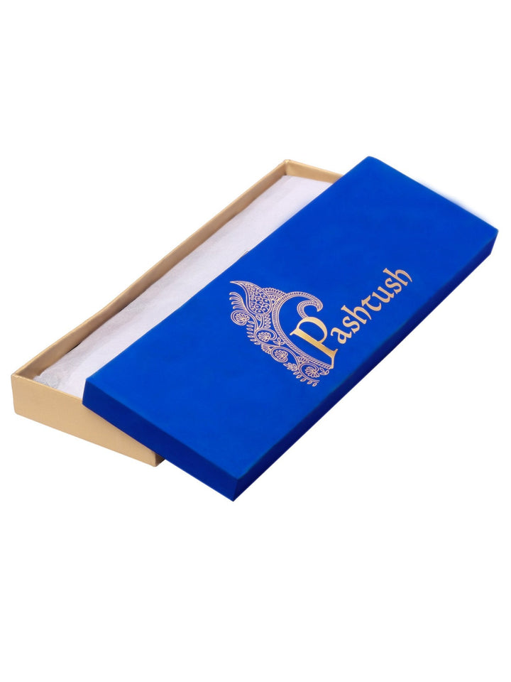 Pashtush Women'S Multicoloured Bamboo Scarf, Aztec Collection, Navy Blue