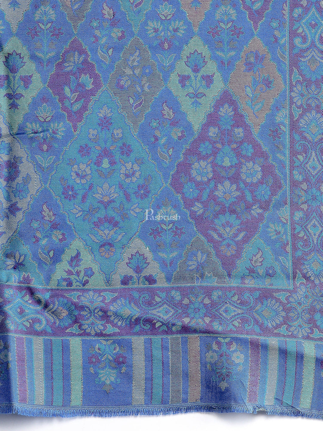 Pashtush India Womens Stoles and Scarves Scarf Pashtush Women'S Paisley Design, Soft Bamboo Scarf, Blue