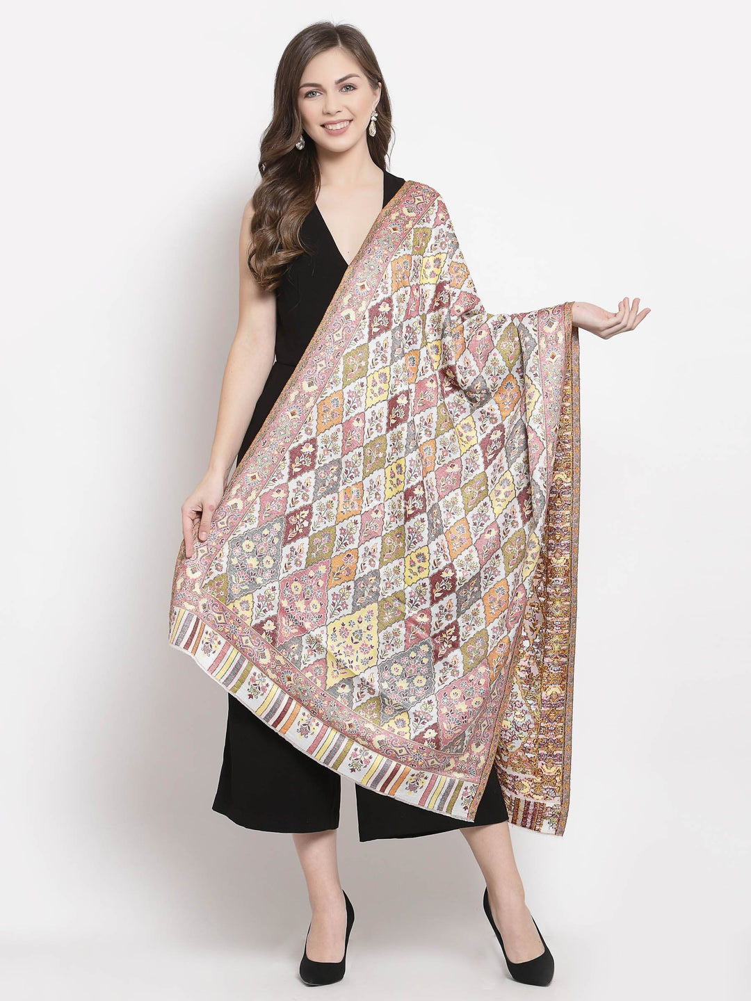 Pashtush India Womens Stoles and Scarves Scarf Pashtush Women'S Paisley Design, Soft Bamboo Scarf, Multi Coloured