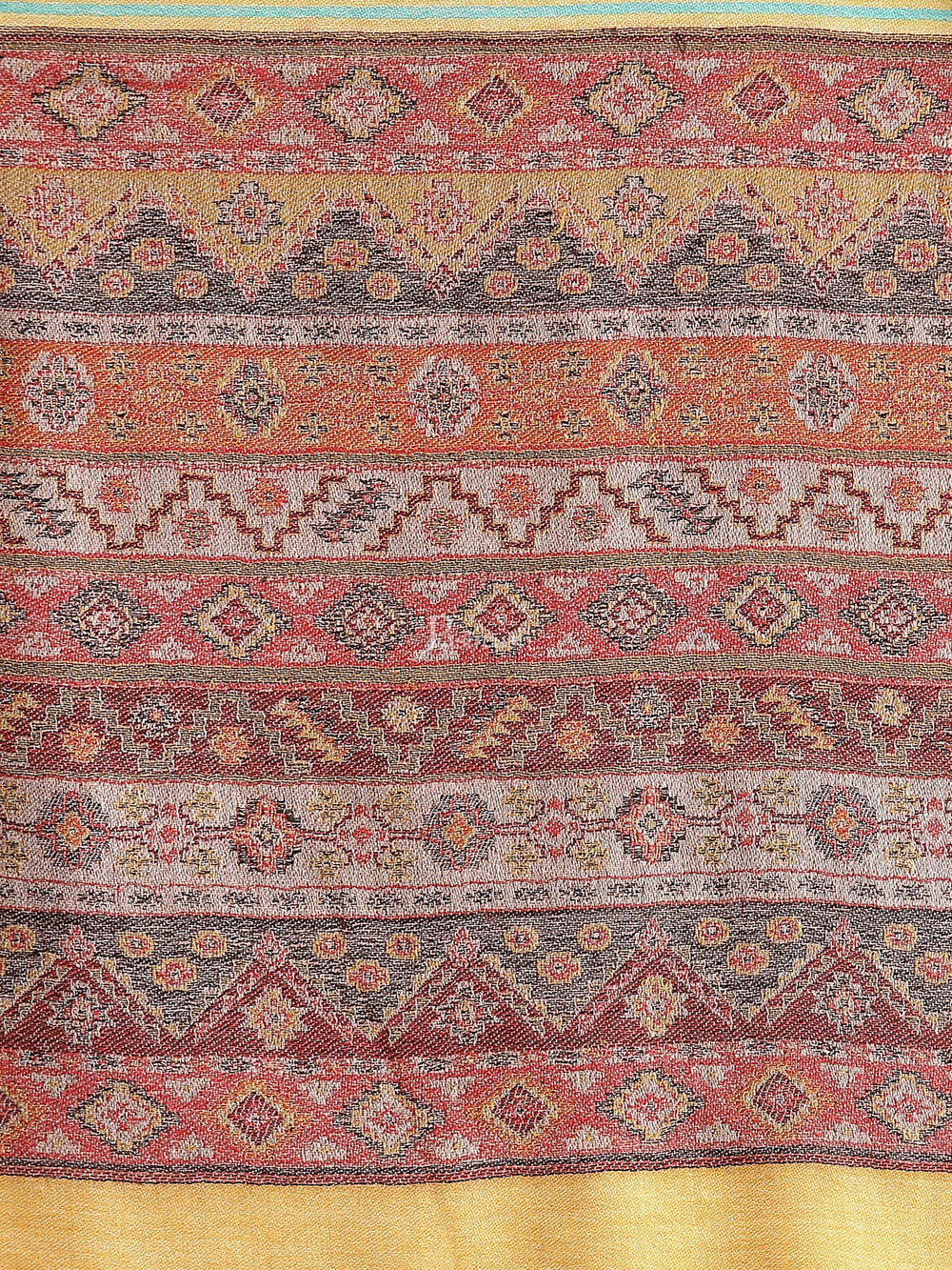 Pashtush India Womens Stoles and Scarves Scarf Pashtush Women'S Reversible Stole, Aztec Weave Scarf, Fine Wool, Multicolored