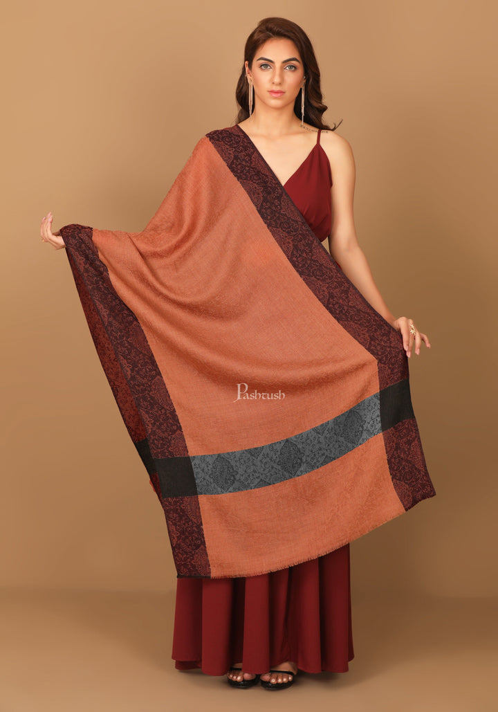 Pashtush India Womens Stoles and Scarves Scarf Pashtush Women's Reversible Stole, With Paiseley Weave