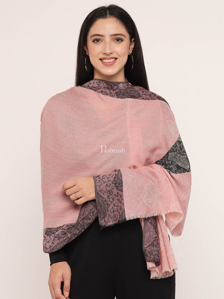Pashtush India Womens Stoles and Scarves Scarf Pashtush Women's Reversible Stole, With Paiseley Weave