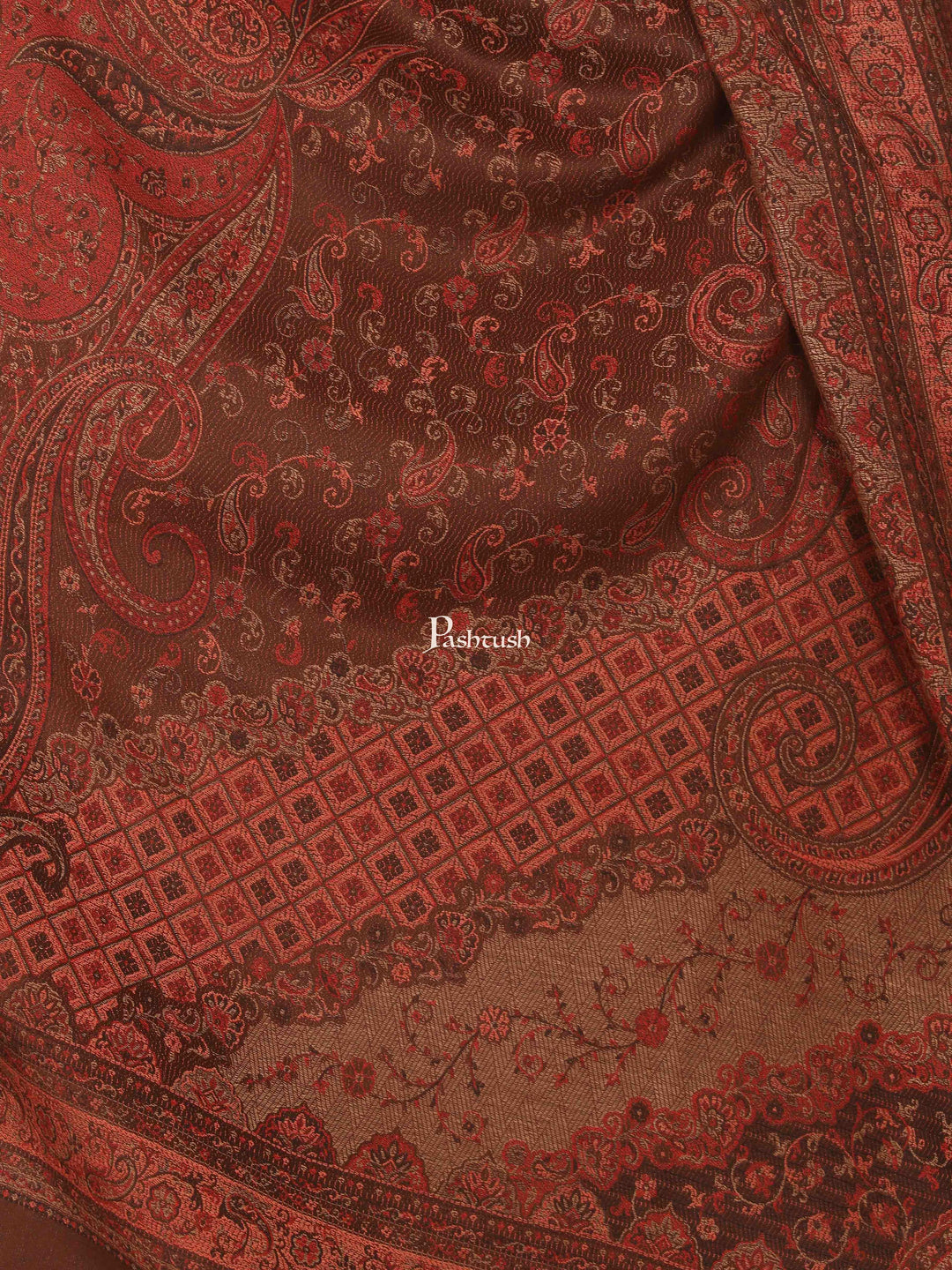 Pashtush India Womens Shawls Pashtush Women'S Shawl, Faux Pashmina Design, Coffee