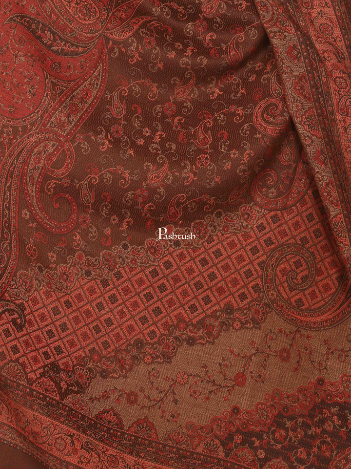 Pashtush India Womens Shawls Pashtush Women'S Shawl, Faux Pashmina Design, Coffee