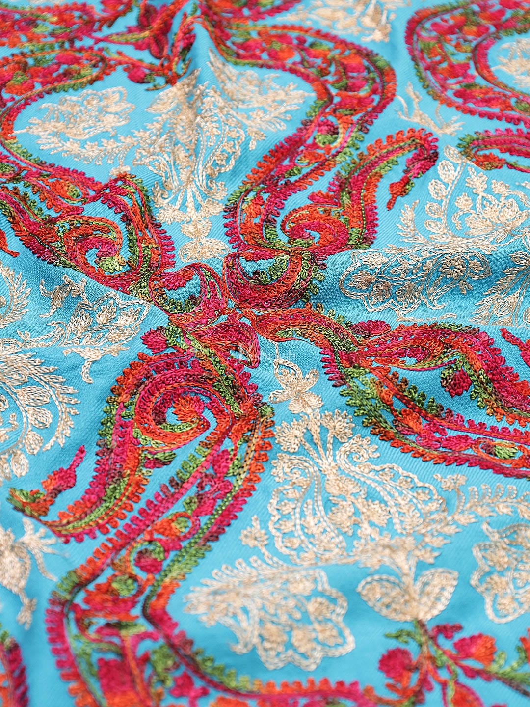 Pashtush India Womens Stoles and Scarves Scarf Pashtush Women'S Silk Wool Hand Embroidery Stole, Extra Soft