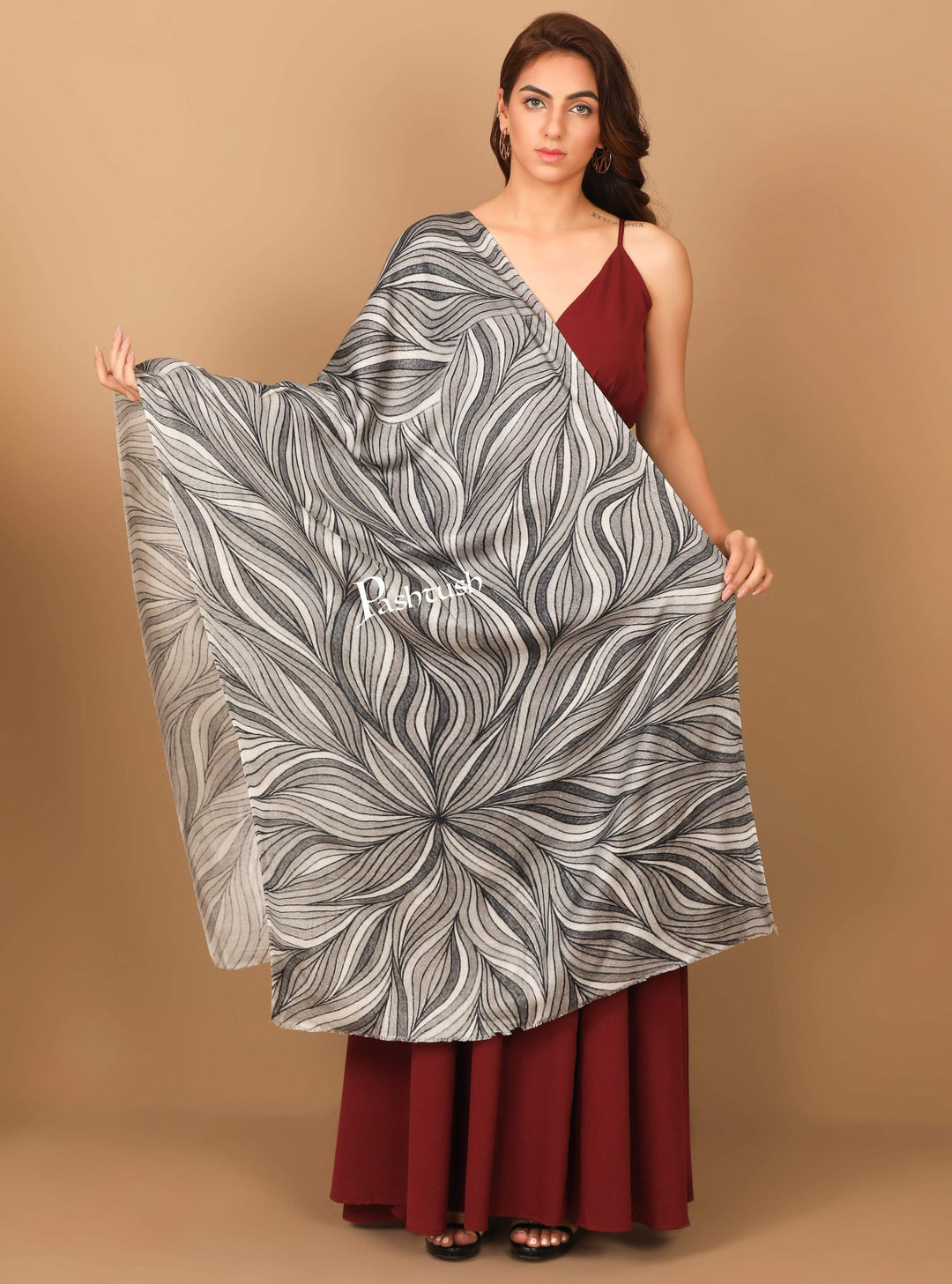 Pashtush India 70x200 Pashtush Women's Soft Bamboo Scarf, Casual, Printed Scarf, Extra Soft