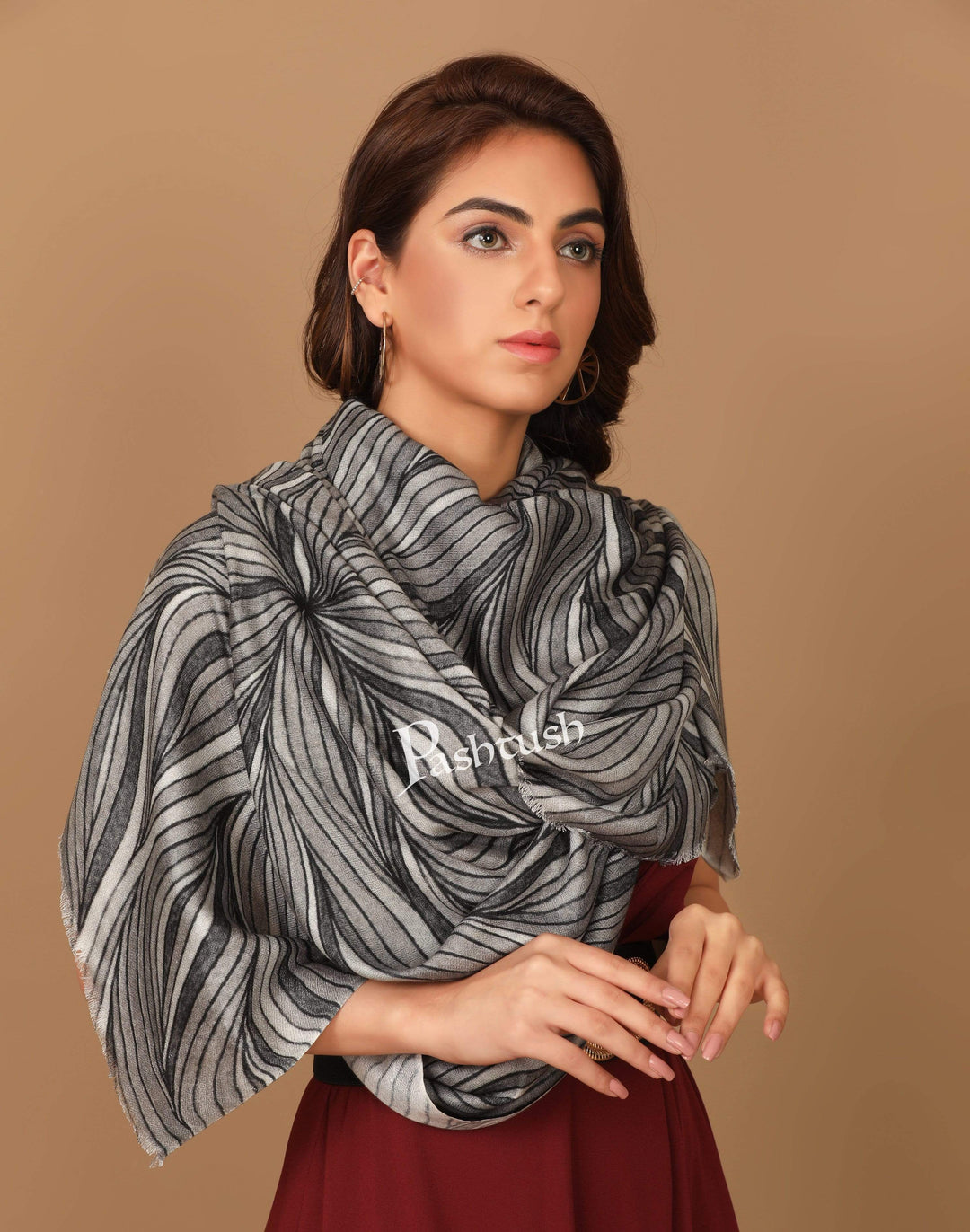 Pashtush India 70x200 Pashtush Women's Soft Bamboo Scarf, Casual, Printed Scarf, Extra Soft