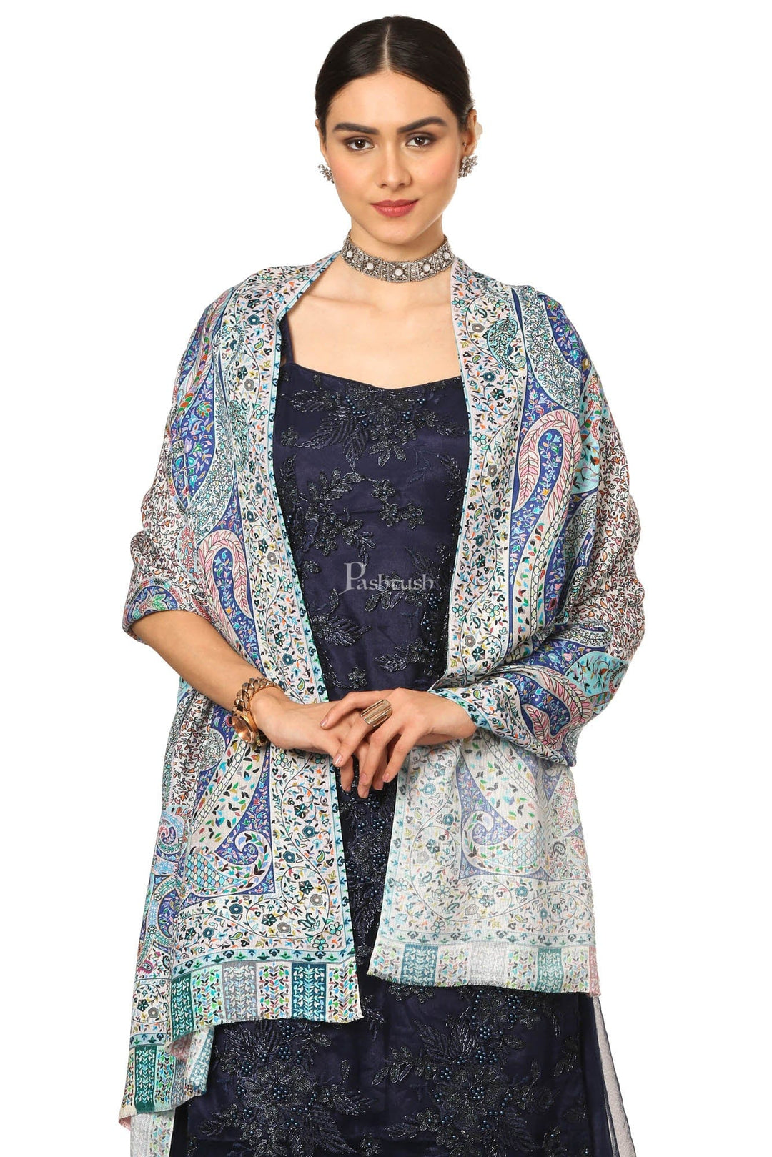 Pashtush India Womens Stoles and Scarves Scarf Pashtush Women'S Soft Bamboo Scarf, Casual Shawls, Stoles, Wraps (Soft Bamboo) - Paisely Garden