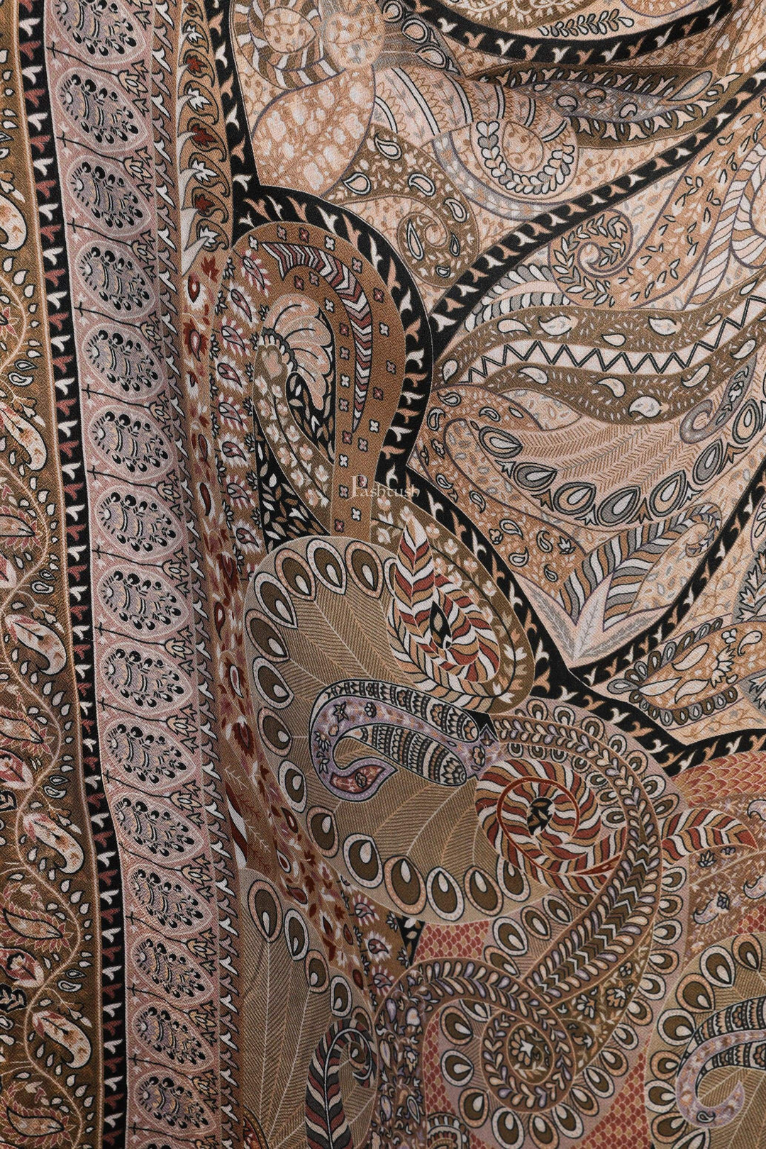 Pashtush India 70x200 Pashtush Women's Soft Bamboo Scarf, Stoles, Wraps (soft Bamboo) - Paisley Garden