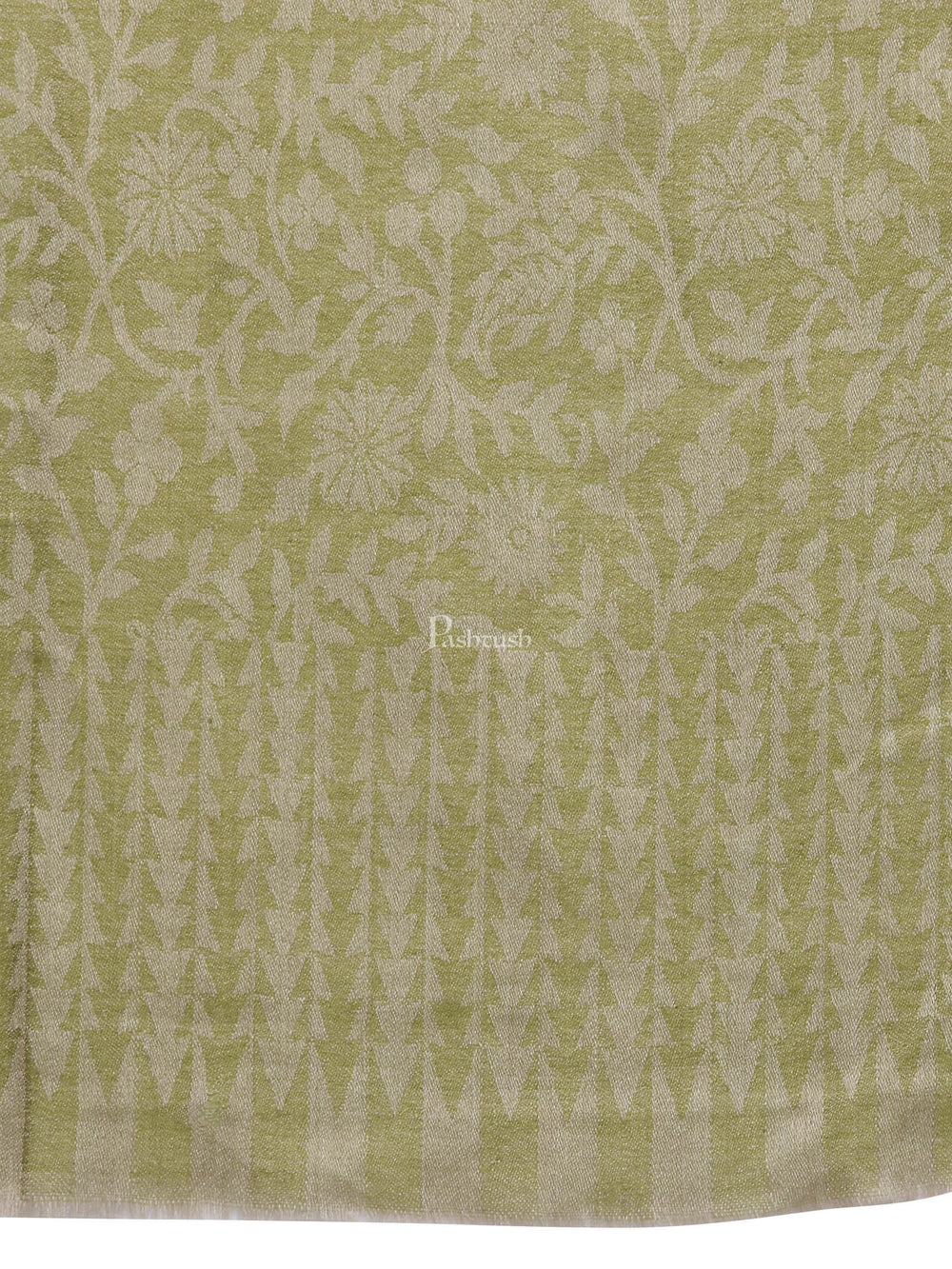 Pashtush India Womens Stoles and Scarves Scarf Pashtush Women'S Soft Fine Wool Floral Scarf, Soft And Warm, Emerald Green