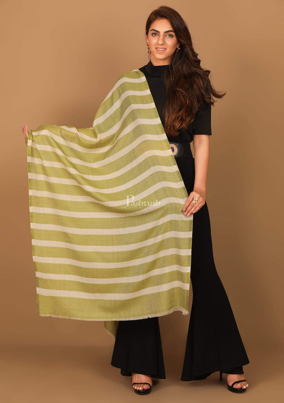 Pashtush India Stole Pashtush Women's Soft Fine Wool Scarf, Soft Stole, Emerald Green