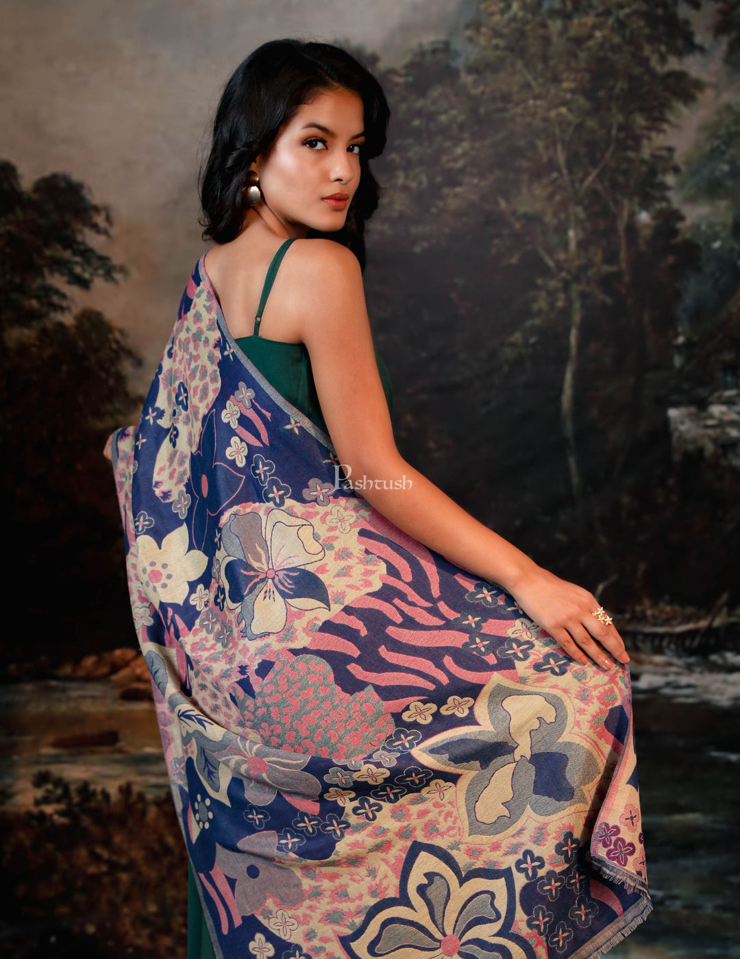 Pashtush India Womens Stoles and Scarves Scarf Pashtush women stole, multi color