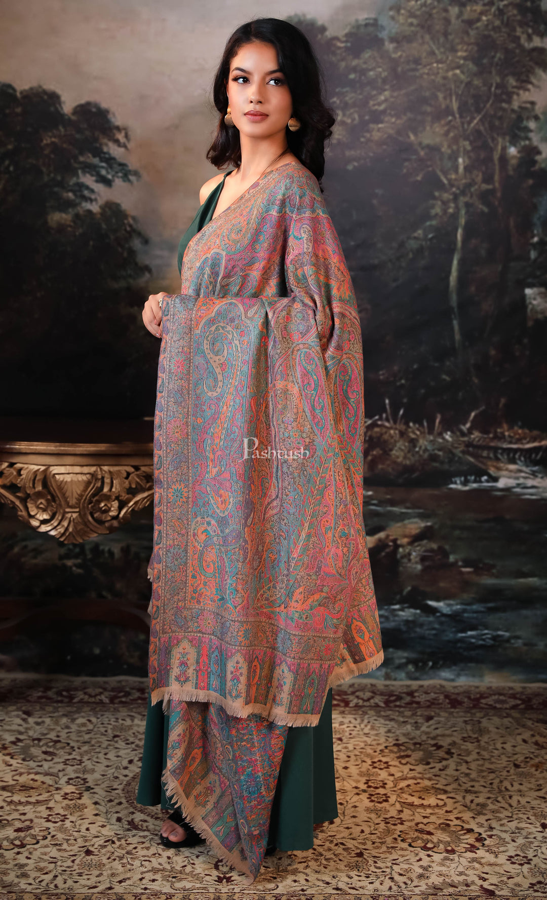 Pashtush India Womens Stoles and Scarves Scarf Pashtush women stole, multi color