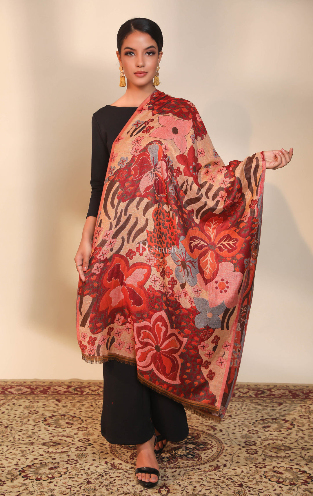 Pashtush India Womens Stoles and Scarves Scarf Pashtush women  stole, multi color
